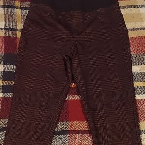 Red and black checkered leggings size Large
